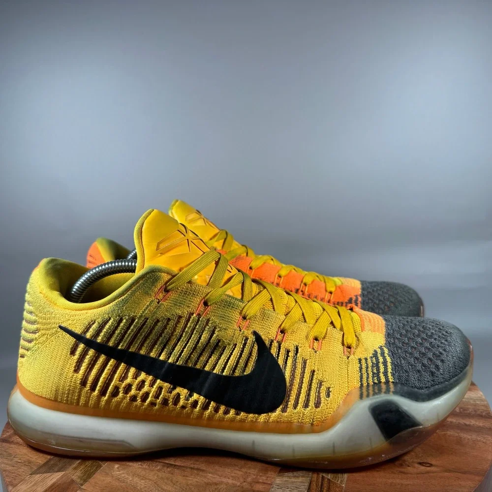 Nike Kobe 10 Elite Low Chester Total Orange Black 747212-818 Mens Size 12